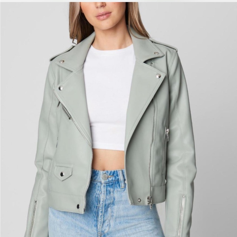 Blank NYC Light Gray/greenish Leather Jacket
